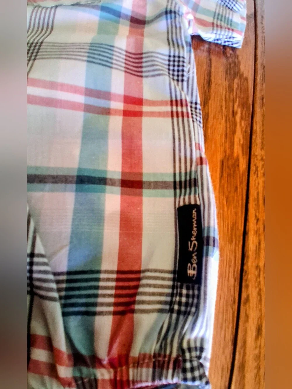 NWT Ben Sherman Brand Baby Boys 2 Piece Outfit. Shirt & Jean Shorts. Sz 6/9 Mos
